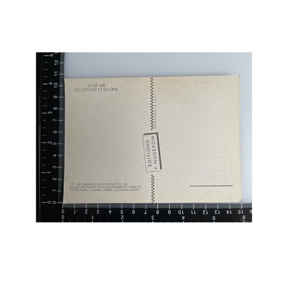 Vintage NOS 1985 RPPC Postcard Sylvester Stallone Rambo Editions F. Nugeron EUC - Picture 3 of 4